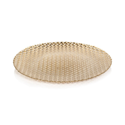 Braided Glass Plate - Gold - Serveware by Carlyle Avenue