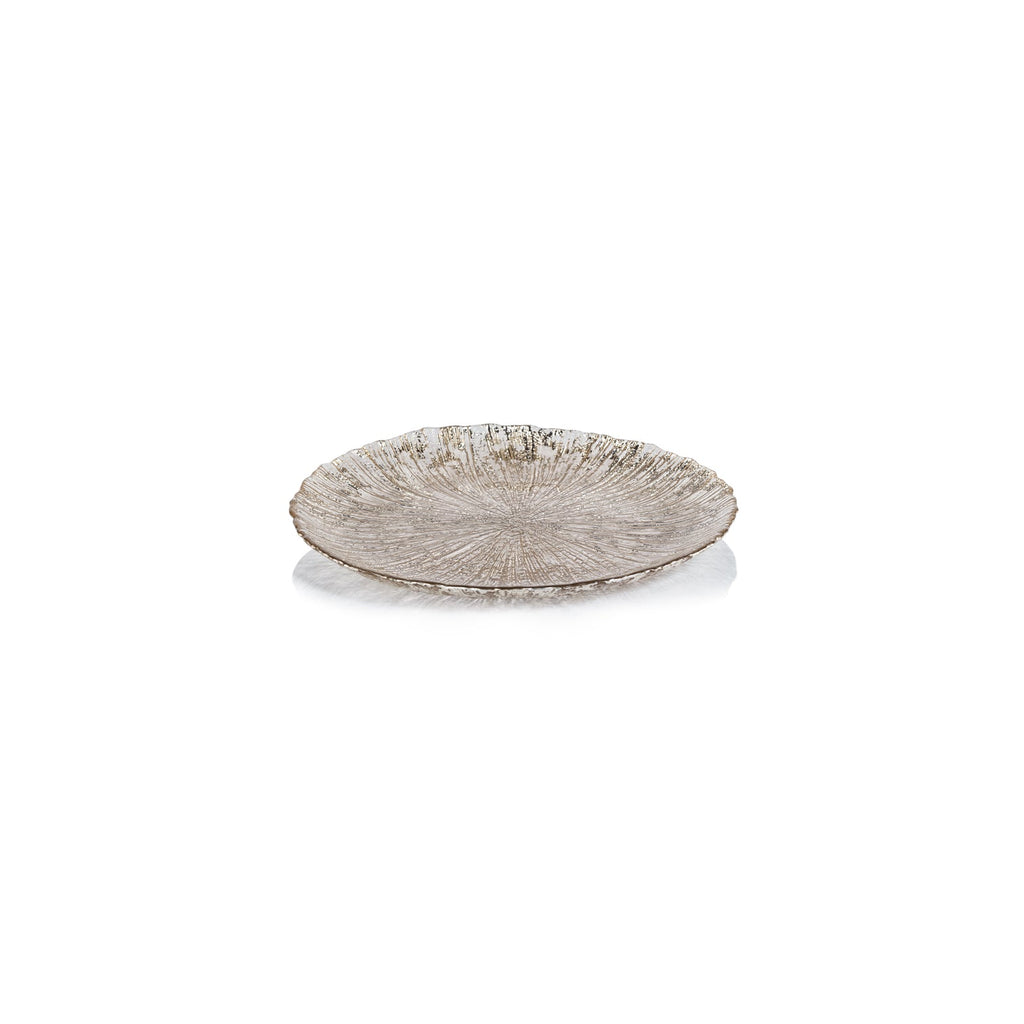 Luminara Fusion Glass Platter - Golden Silver - Serveware by Carlyle Avenue