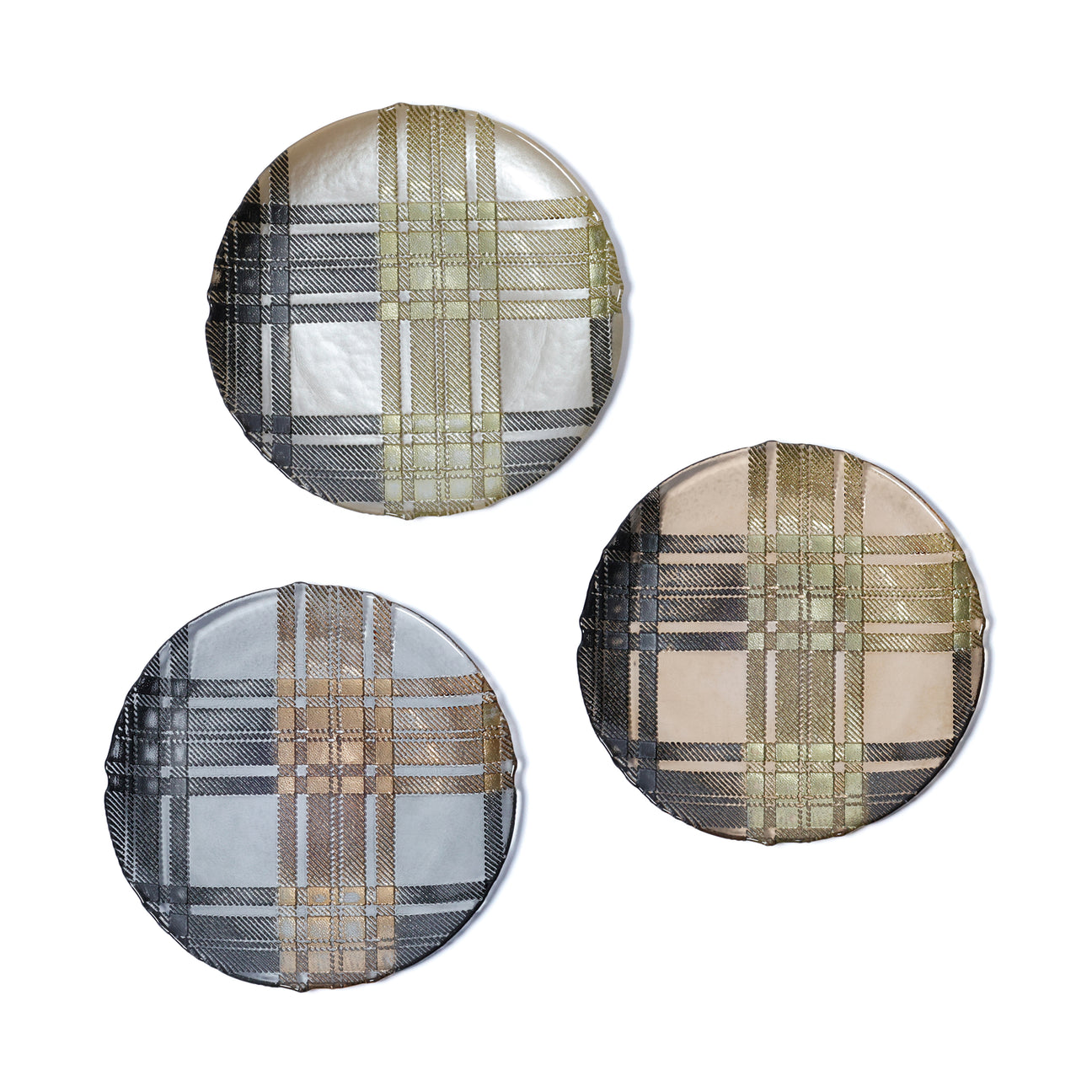 Plaid Dessert Plate - Set of 3 Assorted