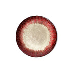 Red Celestial Rim Glass Dessert Plate, Set of 6
