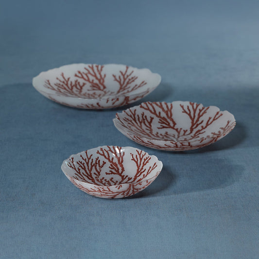 Glass Coral Design Bowl