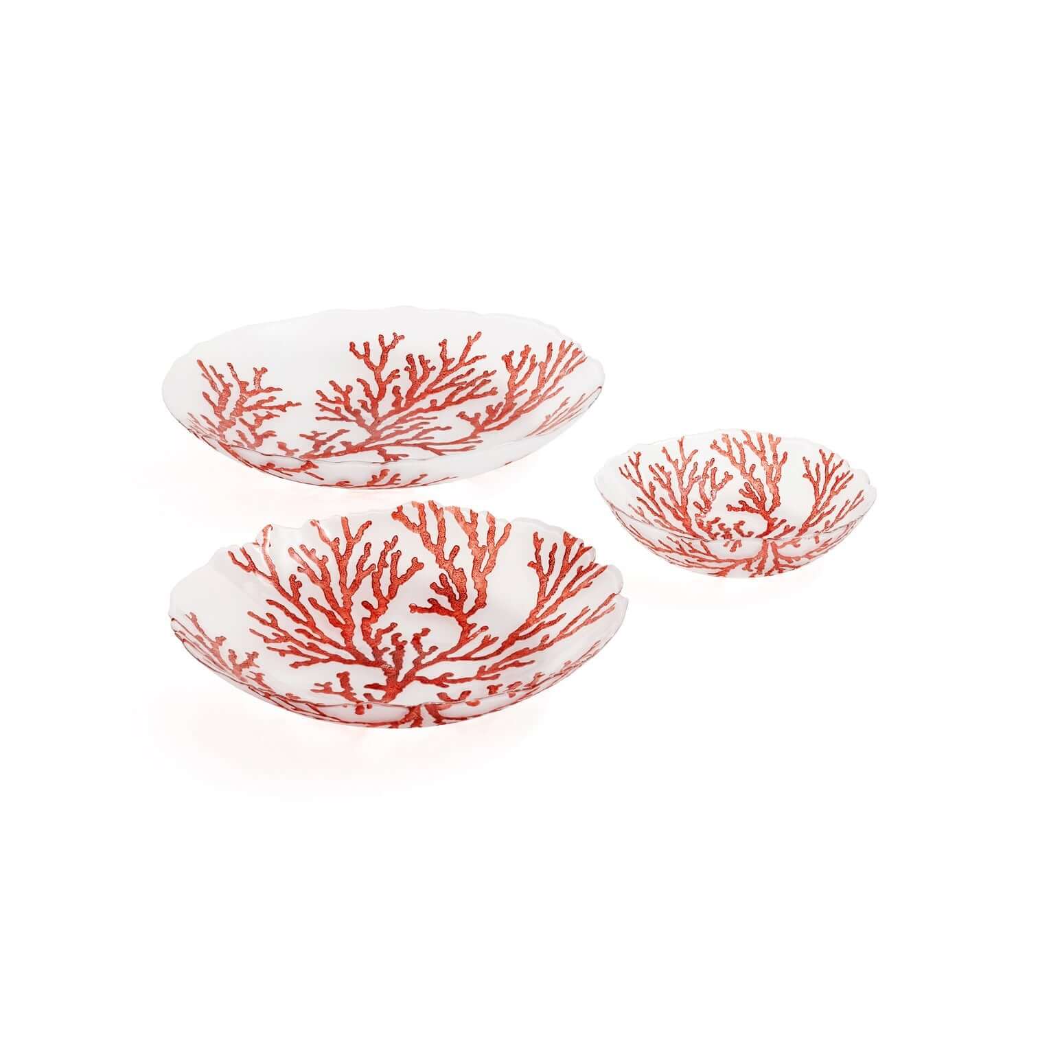 Glass Coral Design Bowl