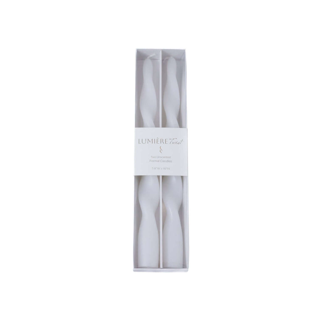 Pair of Lumière Twist Formal Candles 10" - Set of 6 - Candles by Carlyle Avenue