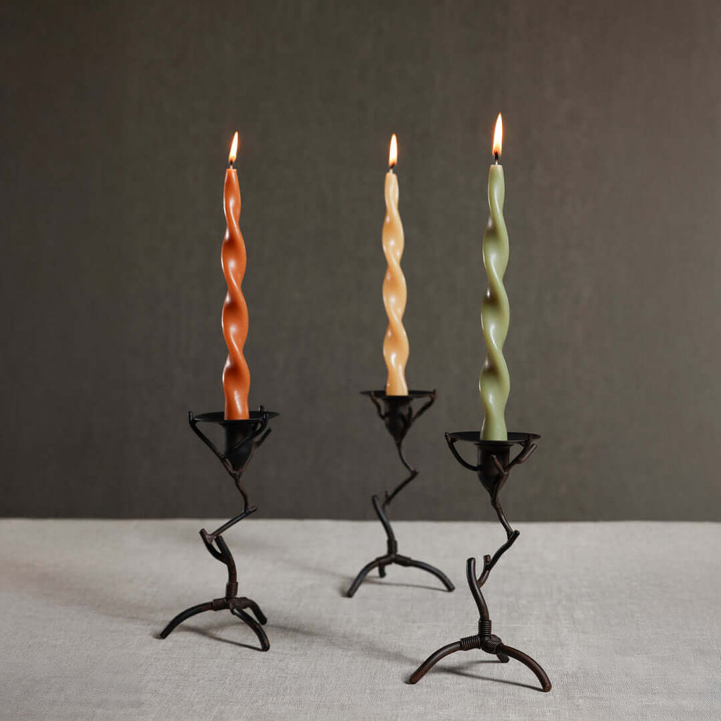 Pair of Lumière Twist Formal Candles 12" - Set of 6 - Candles by Carlyle Avenue