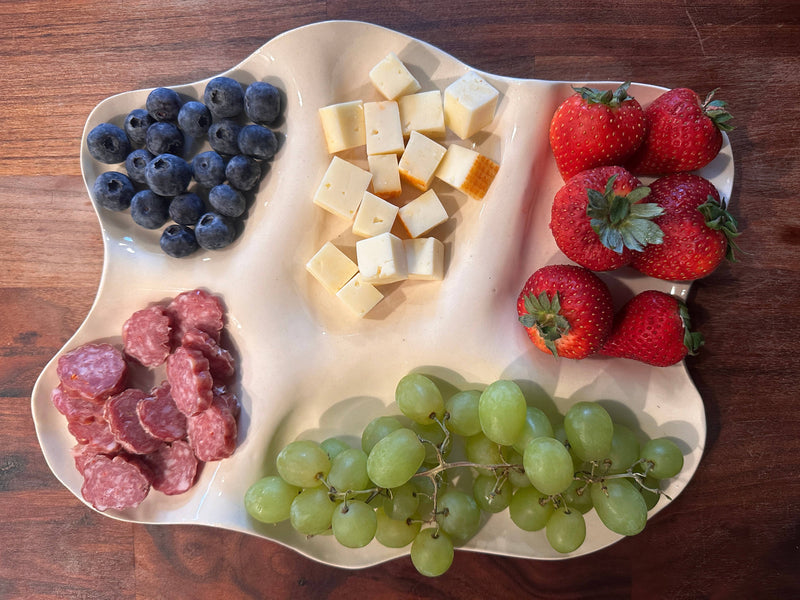 Large white ceramic Charcuterie board