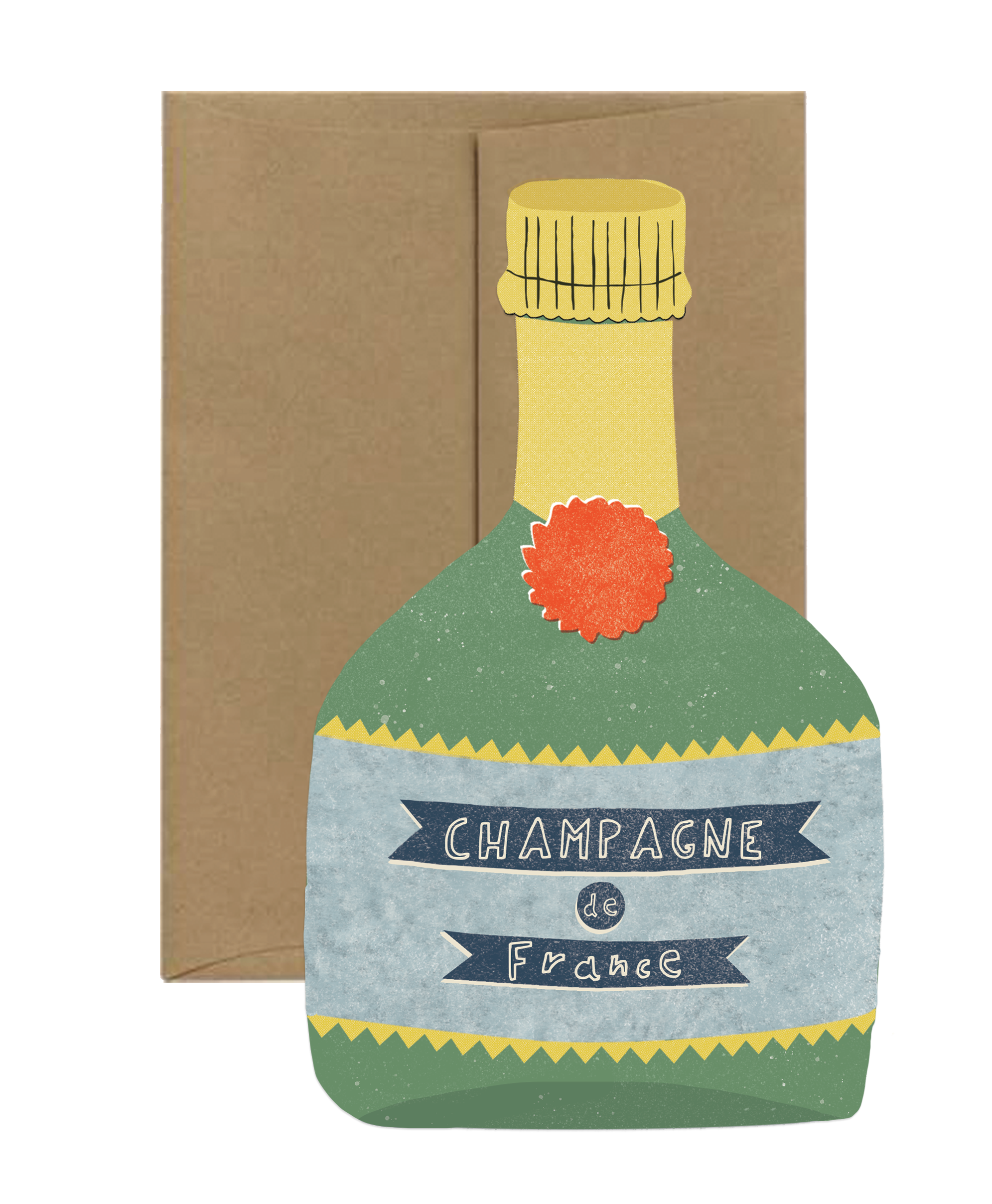 Champagne Card - French Collection Die Cut