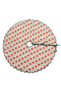 Scalloped Blockprint Quilted Tree Skirt in Araminta Green