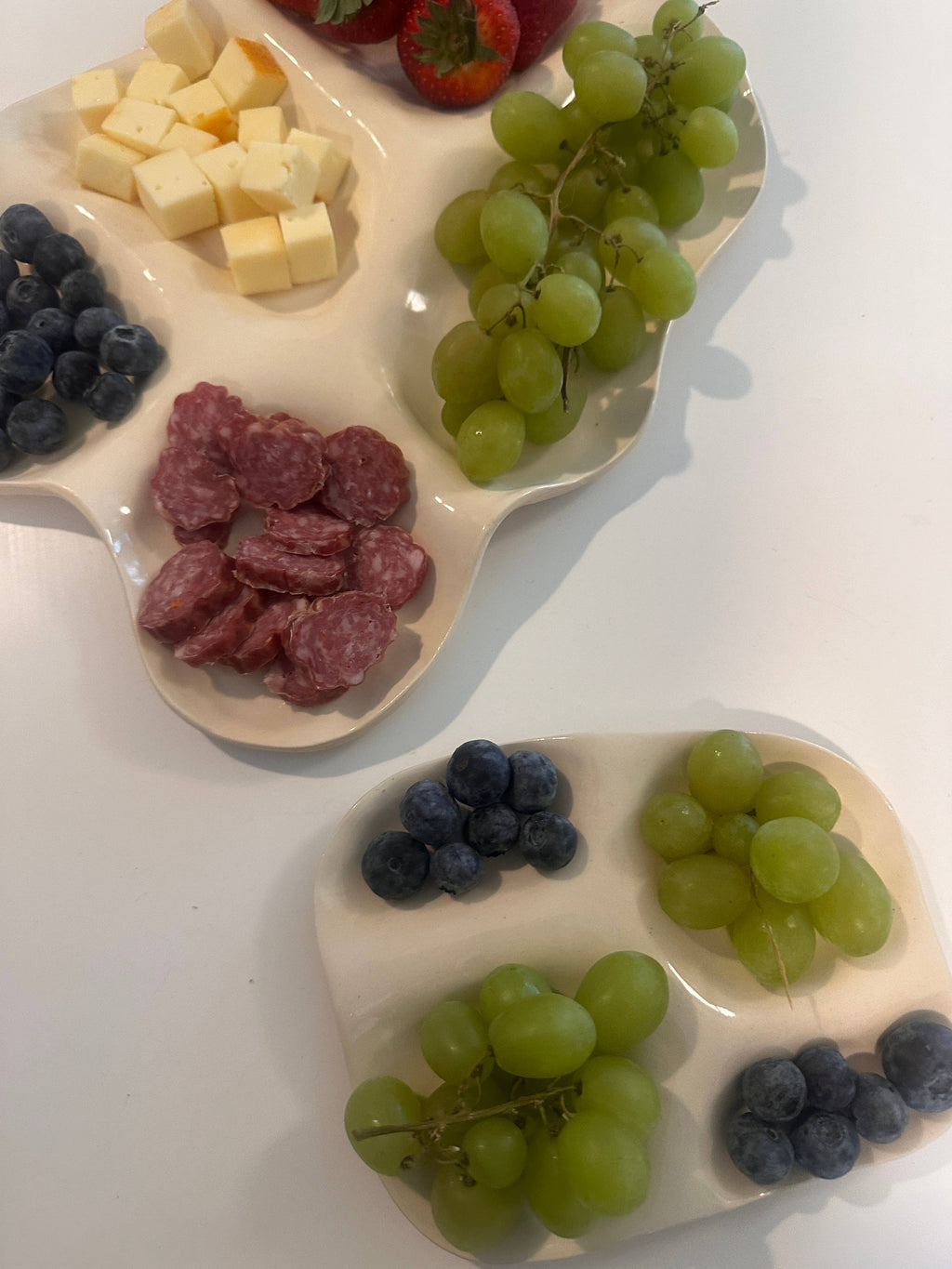 Large white ceramic Charcuterie board