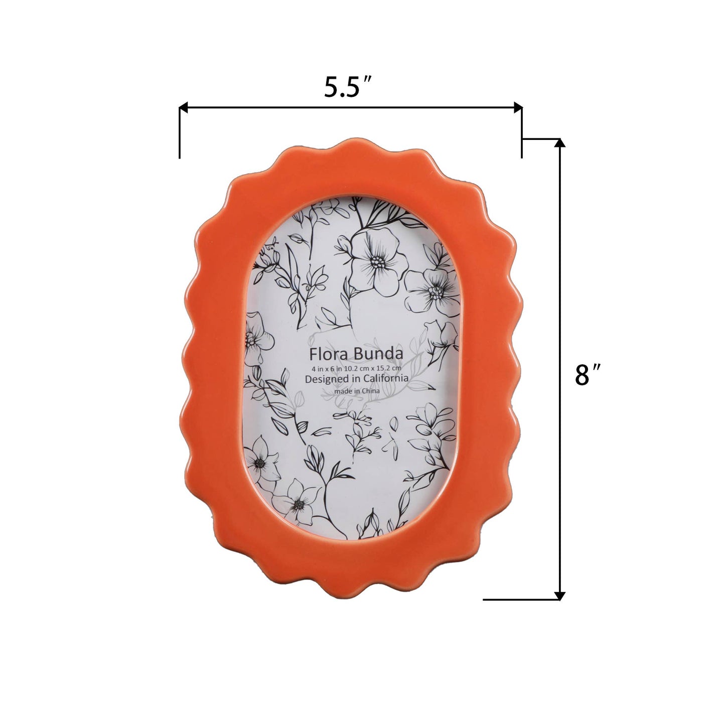 4 x 6 Oval  Scallop Edge Ceramic Frame