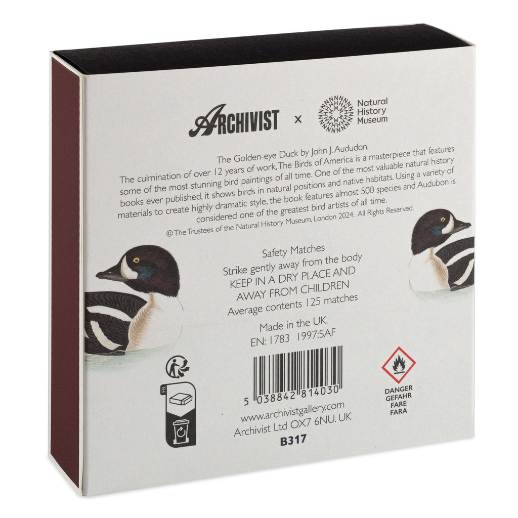 The Golden-eye Duck by Audubon  | Square - Safety Matches