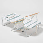 Deluxe Beach Chair La Palma Sage Stripe -  by Carlyle Avenue