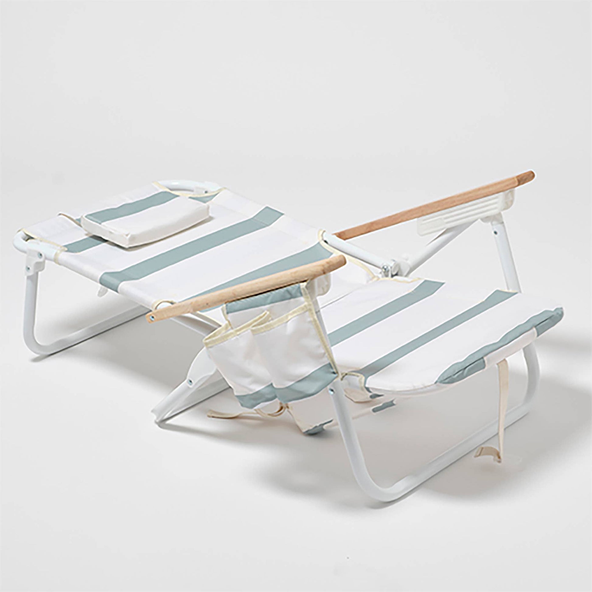 Deluxe Beach Chair La Palma Sage Stripe -  by Carlyle Avenue
