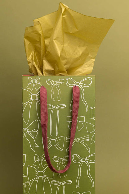Olive Bows Wine Bag - Gift Wrap by Carlyle Avenue