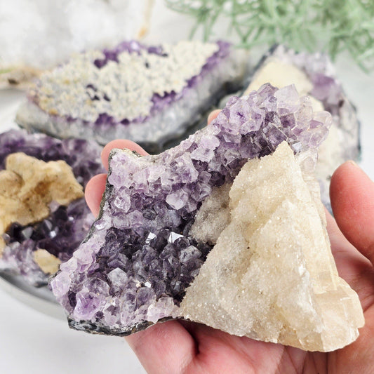 Amethyst with Calcite Crystal Cluster - Decorative Accessories by Carlyle Avenue
