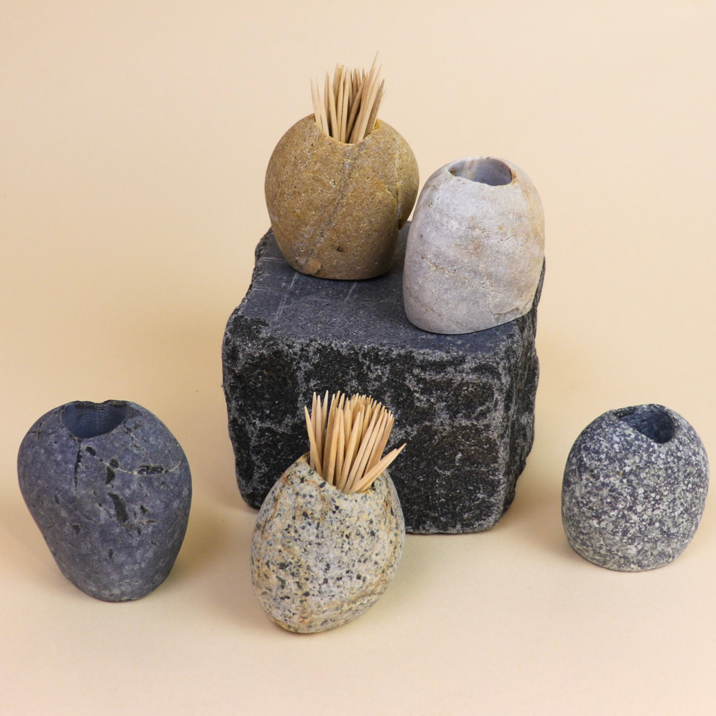 Handcrafted Stone Match Striker & Toothpick Holder