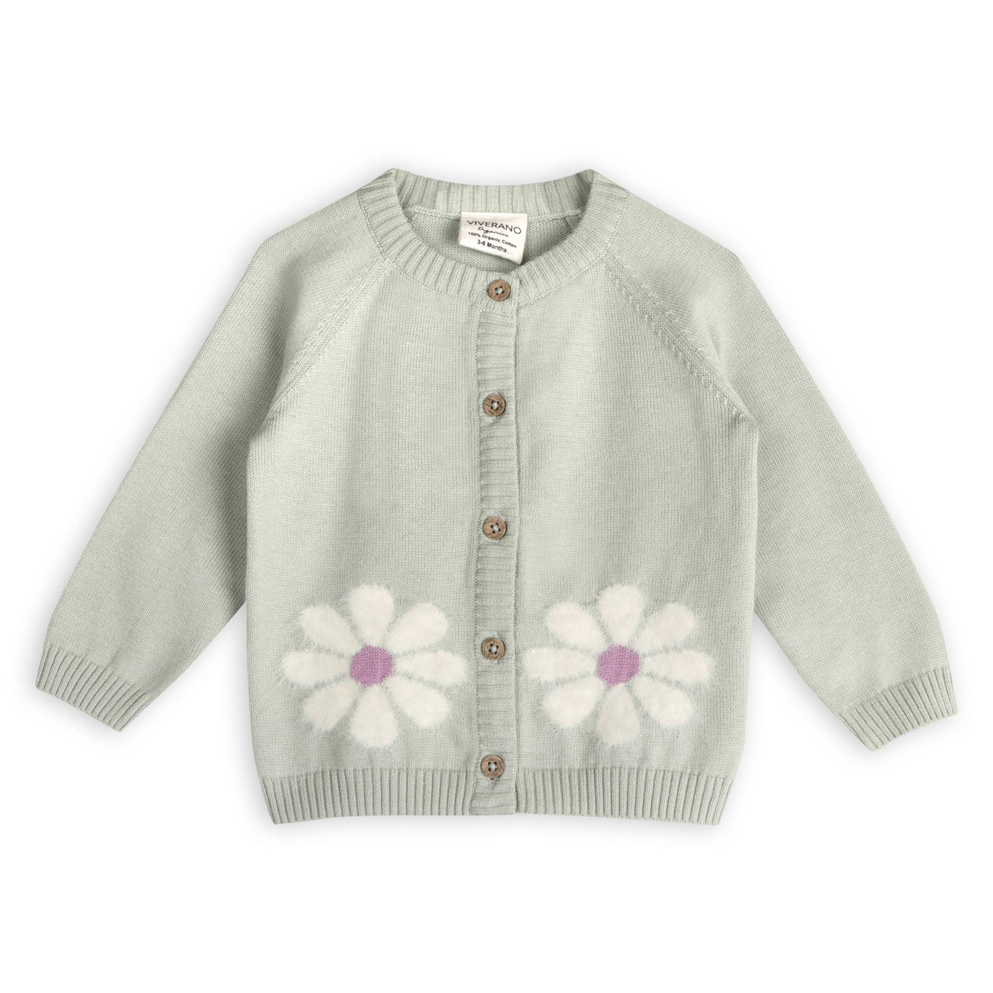 Flower & Heart Baby Sweater Cardigan & Pants Set -Organnic - Kids Clothing by Carlyle Avenue