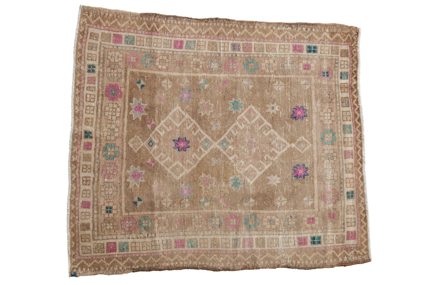 Vintage Distressed Oushak Rug