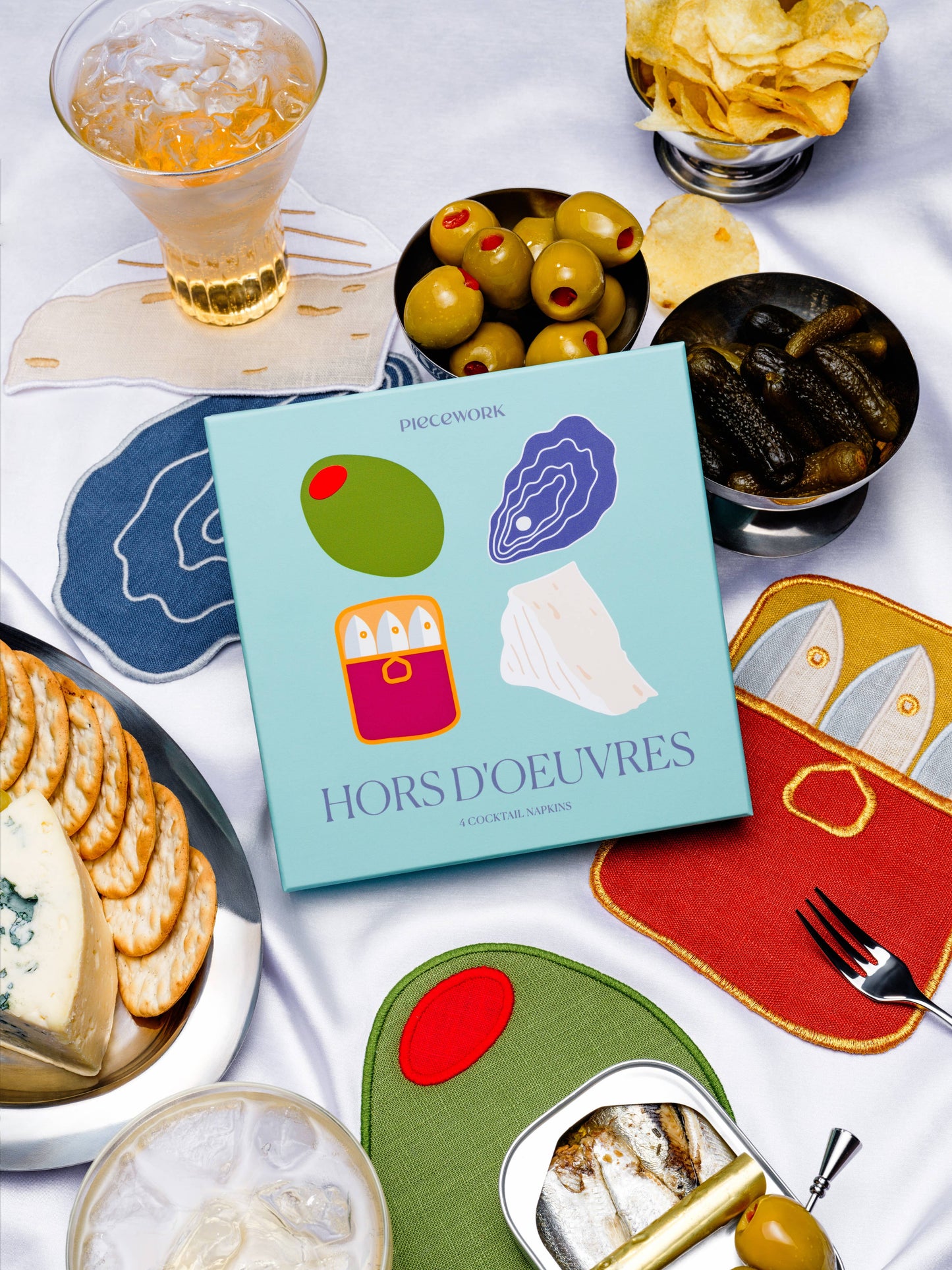 Hors D'Oeuvres Cocktail Napkins - Set Of 4