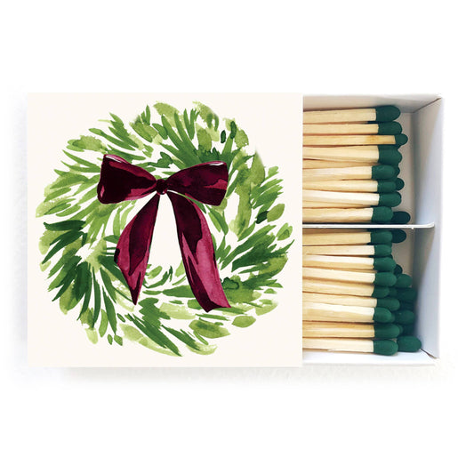 Wreath Holiday Matches | Holiday Candle Decor -  by Carlyle Avenue