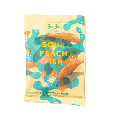 Sour Peach Fish - Swedish Candy 5.2oz (150g) -  by Carlyle Avenue