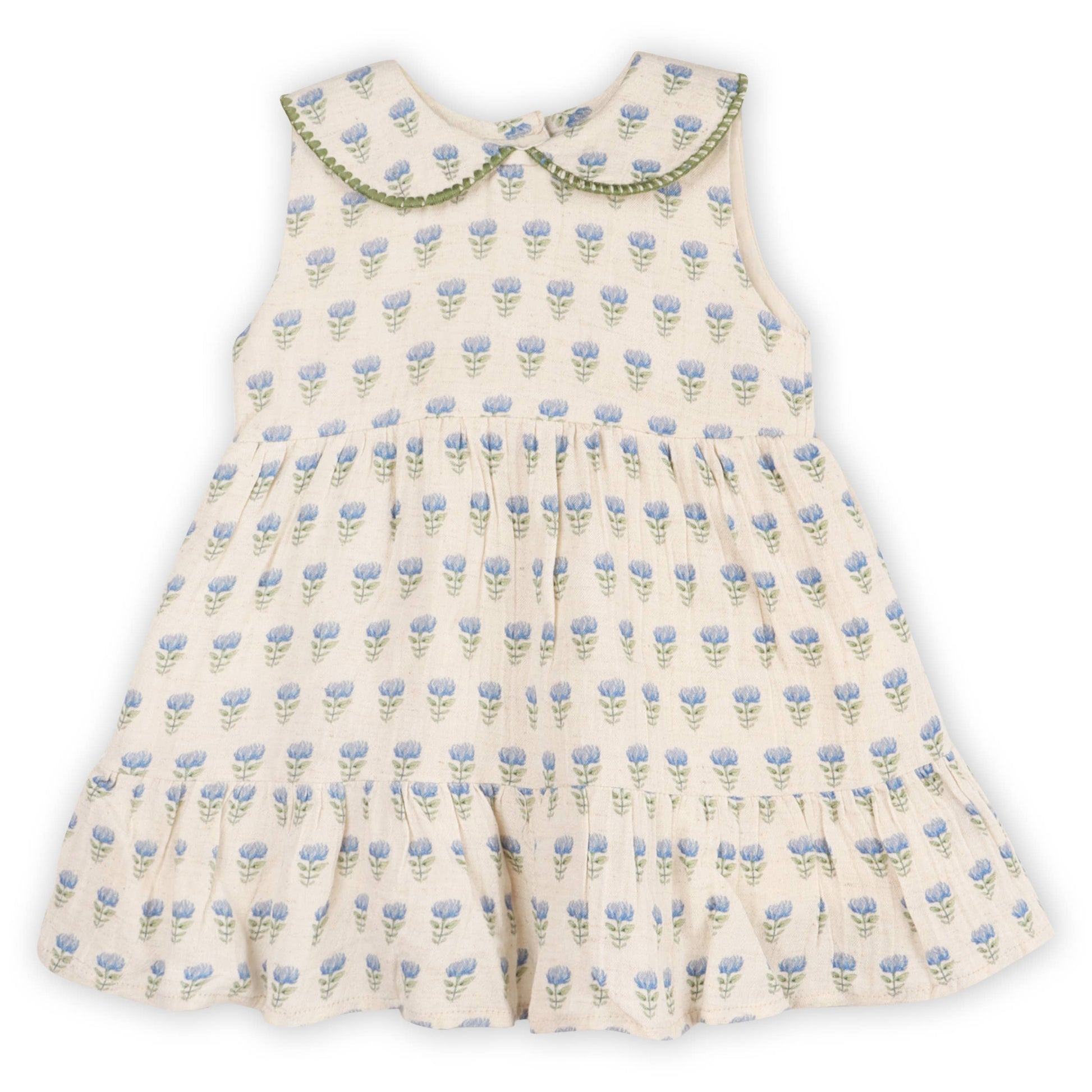 Harper Peter Pan Collar Floral Baby Flare Dress + Bloomer - Kids Clothing by Carlyle Avenue