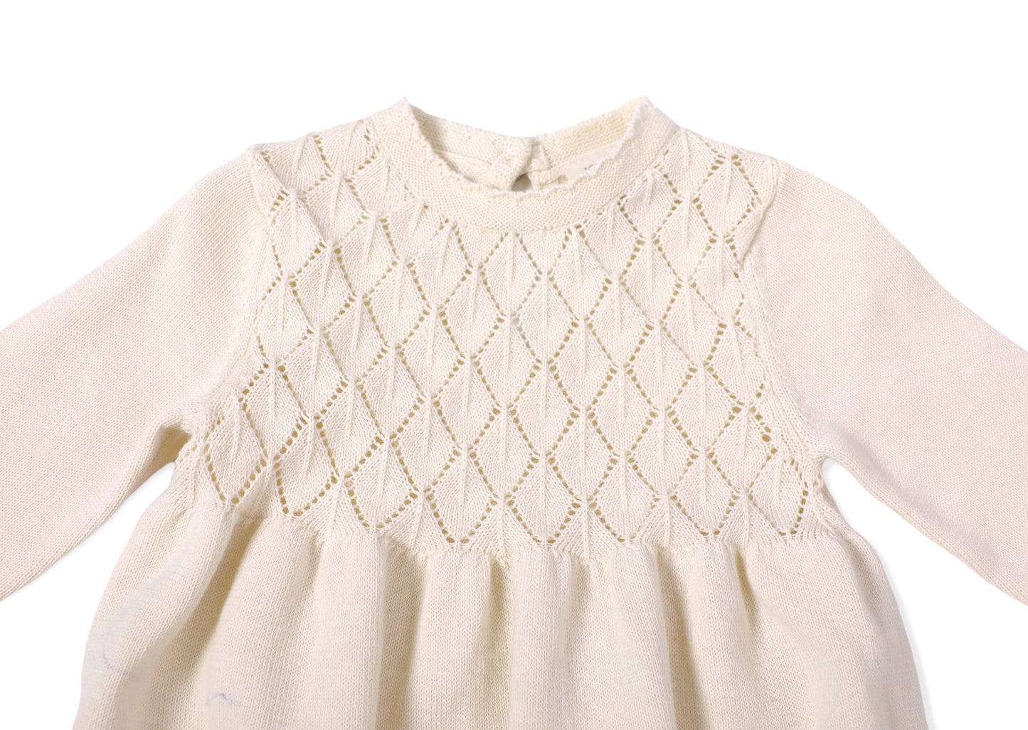 Milan Pointelle Sweater Knit Baby Dress (Organic Cotton)