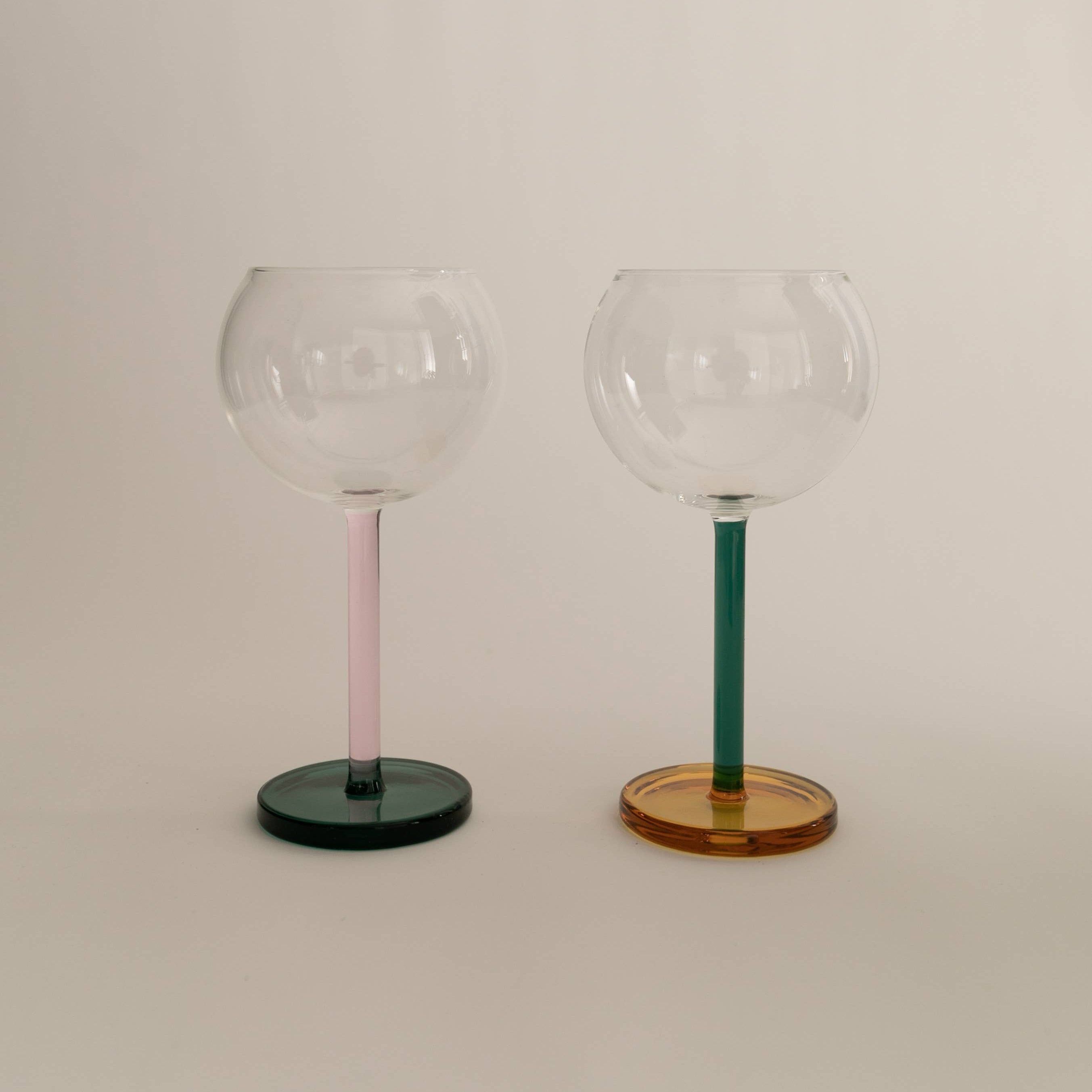 Bilboquet Wine Glasses, Golden Hour -  by Carlyle Avenue