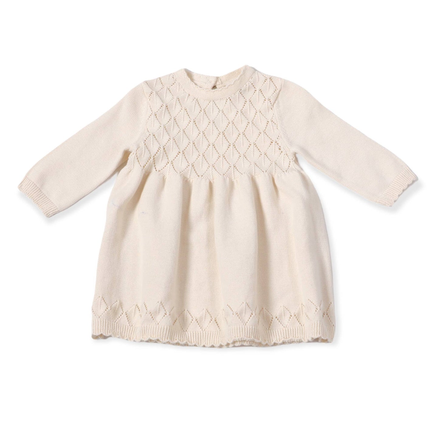 Milan Pointelle Sweater Knit Baby Dress (Organic Cotton)