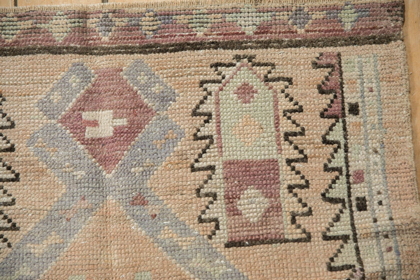 Vintage Distressed Oushak Rug w/Design Motif