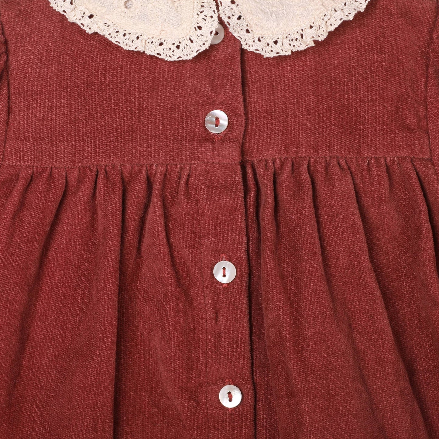 Lace Collar Velvet Baby Girl Dress & Bloomer Set (Organic)