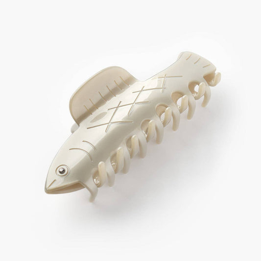 Herring Fish Silver Acetate Hair Claw with Rhinestone Eye -  by Carlyle Avenue