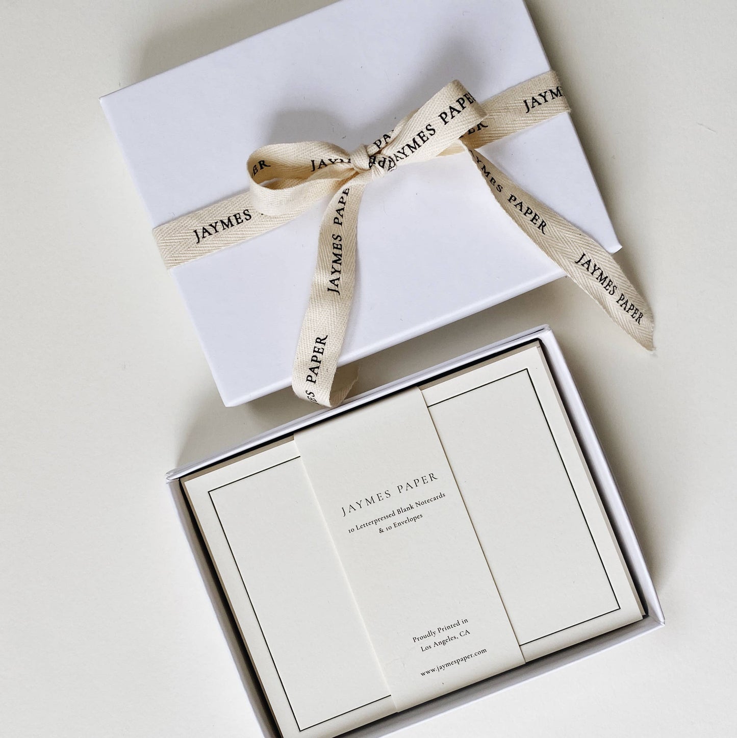 Letterpressed Notecard No. 01 Set of 10 Double Border No Ink