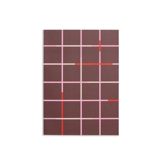 Object Notebook in Maroon Grid