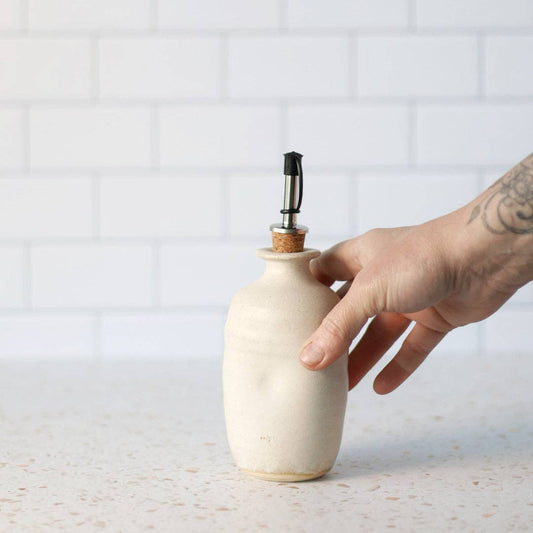 Handmade Ceramic Olive Oil Cruet - Cream - Kitchenware by Carlyle Avenue