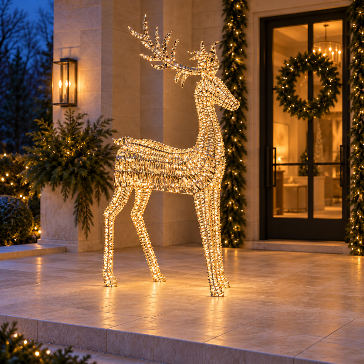 Wire Frame LED Standing Deer