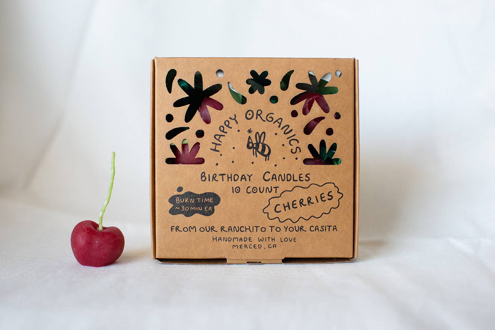 Beeswax Cherry Birthday Candles -  by Carlyle Avenue