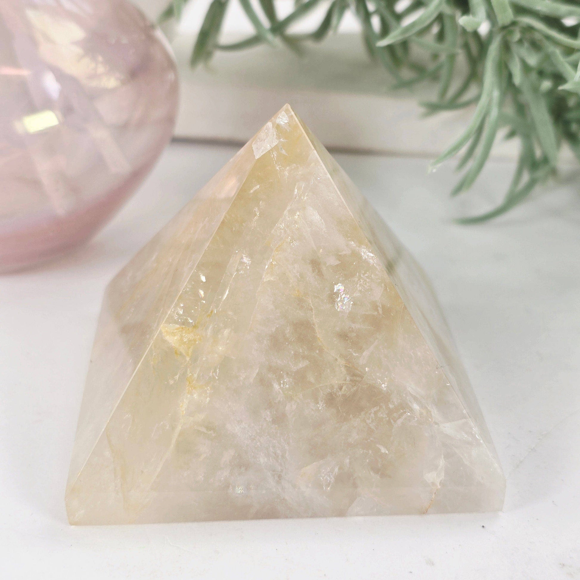 Golden Healer Crystal Pyramid - One-of-a-Kind - Decorative Accessories by Carlyle Avenue
