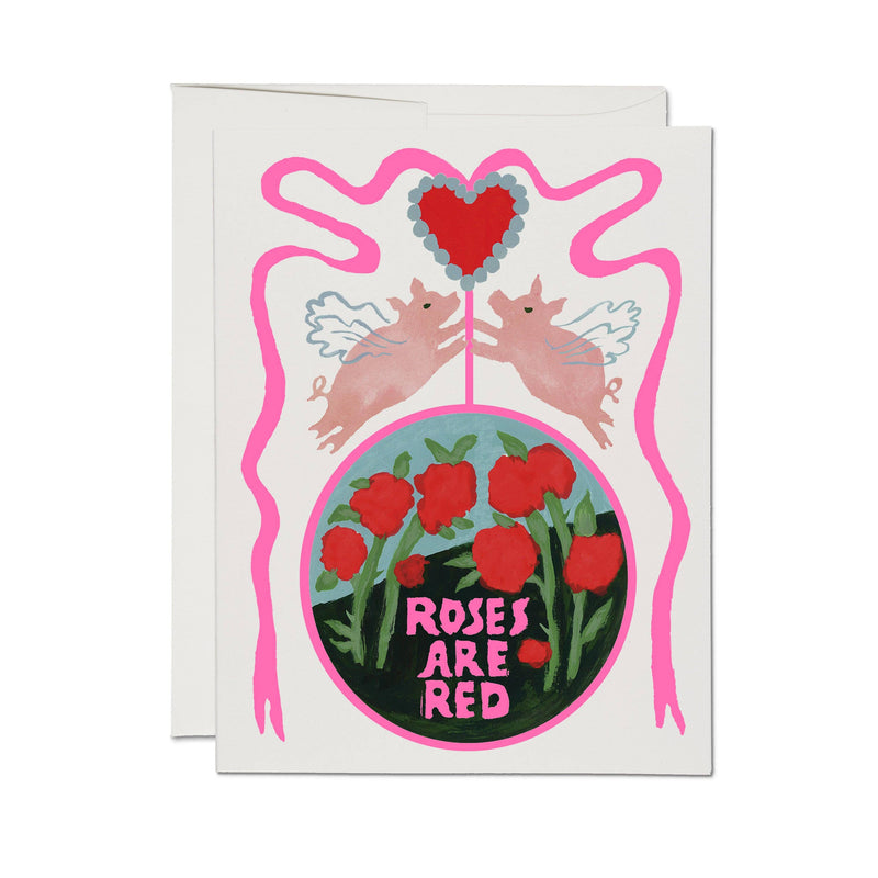 Ribbons and Roses greeting card - Greeting Cards by Carlyle Avenue