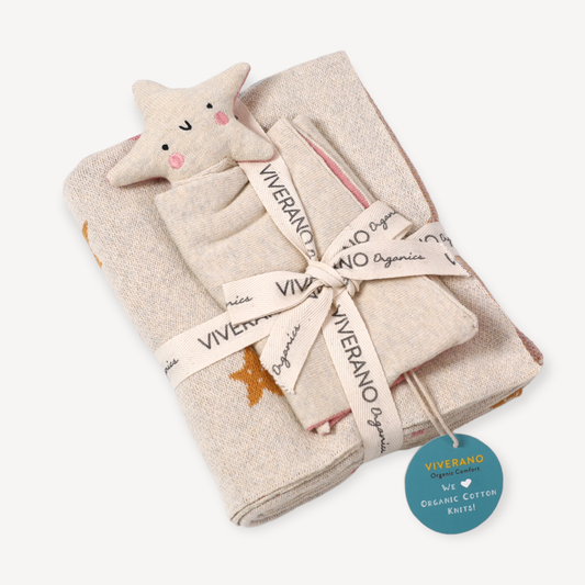 Stars Baby Jacquard Knit Blanket & Lovey Gift SET (Organic) -  by Carlyle Avenue