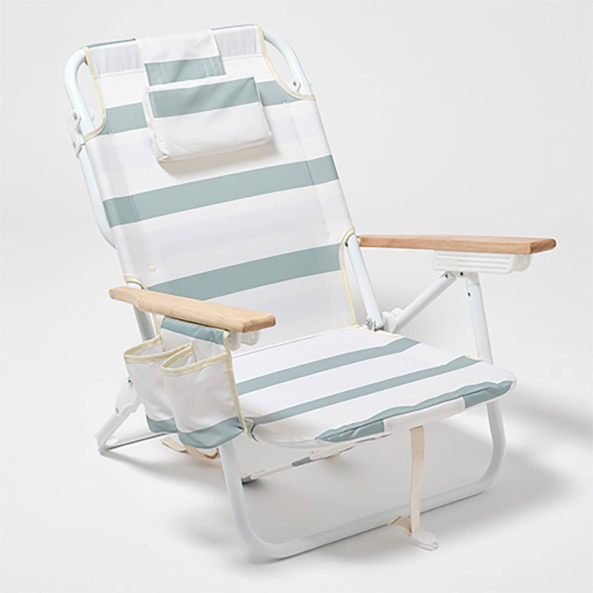Deluxe Beach Chair La Palma Sage Stripe -  by Carlyle Avenue
