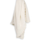 Scallop Edge Classic Knit Baby Blanket + Bunny Rattle SET -  by Carlyle Avenue