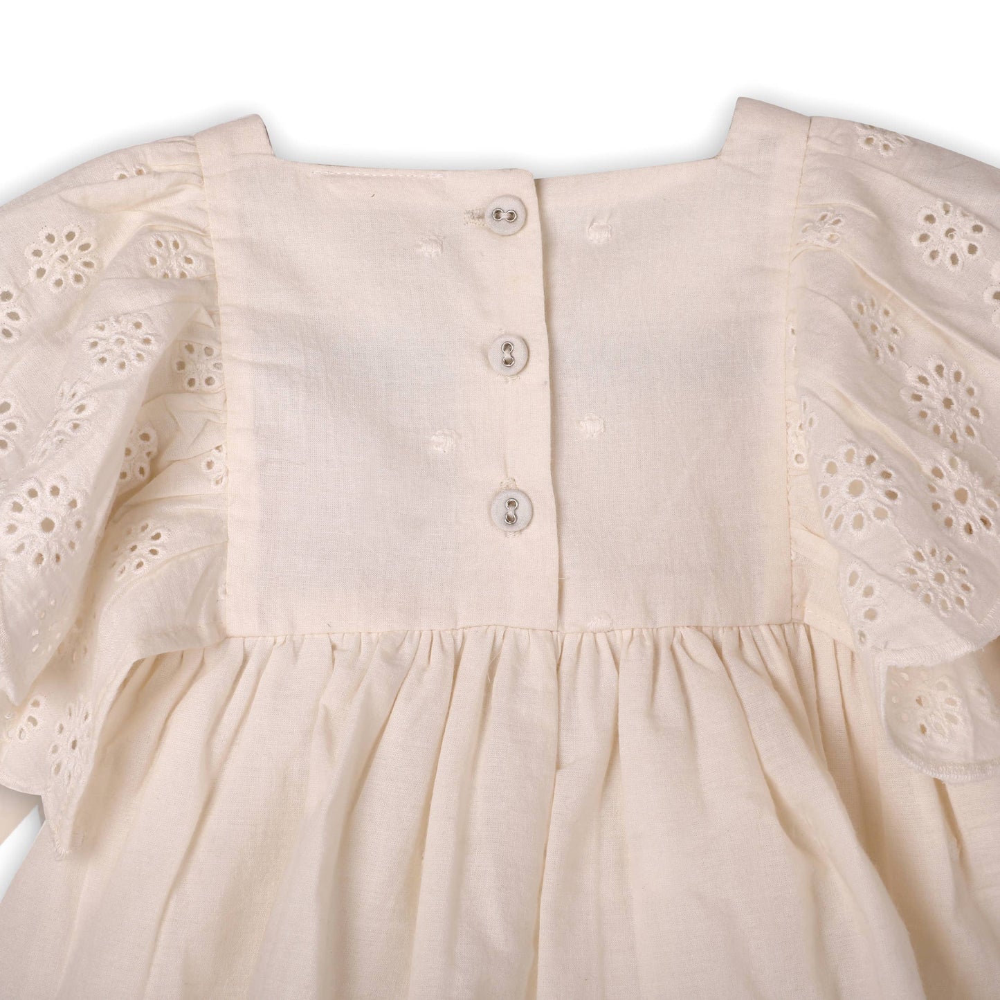 Schiffli Lace Collar Baby Girl Dress & Bloomer (Organic)