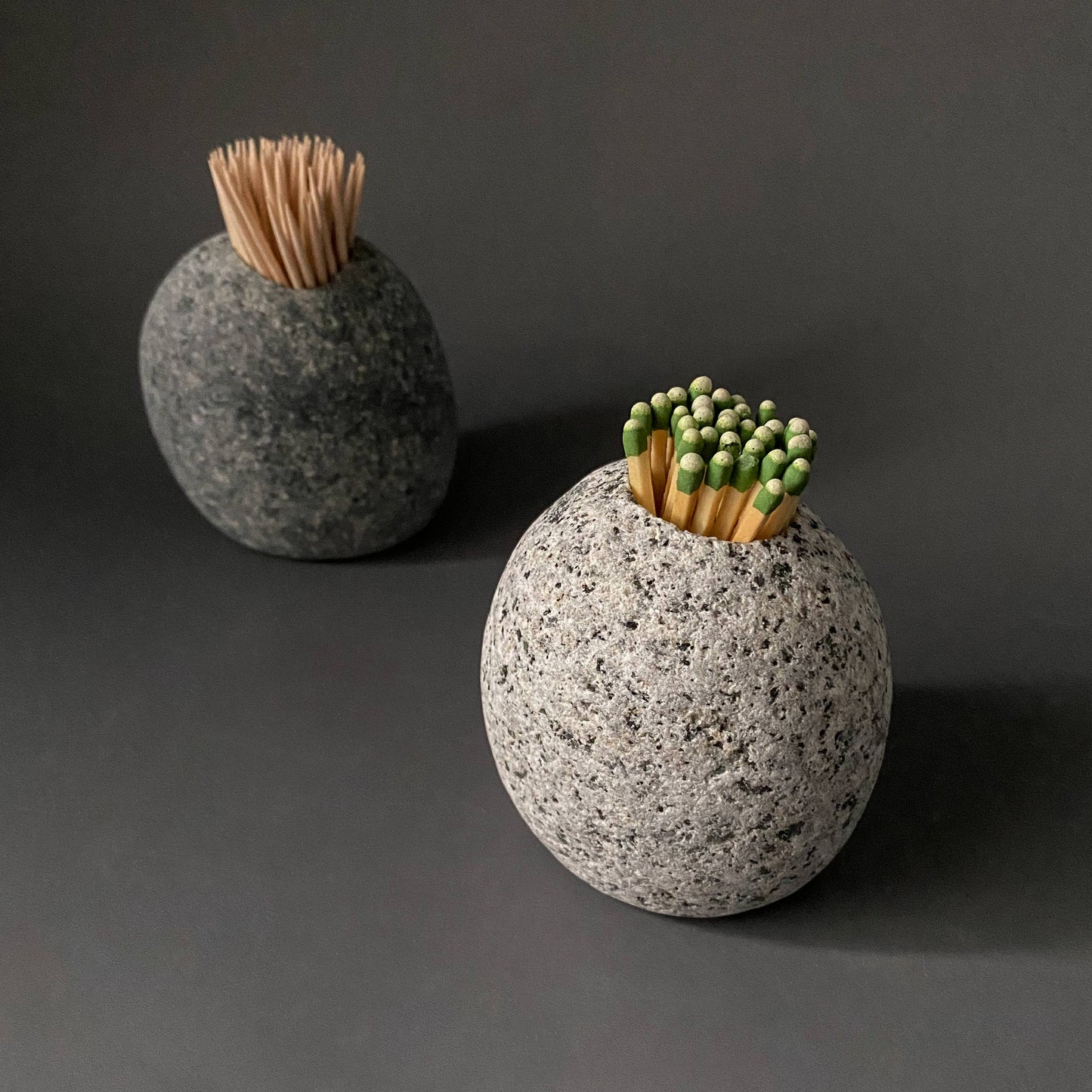 Handcrafted Stone Match Striker & Toothpick Holder