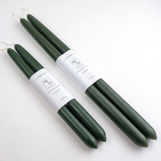 10" & 14" - 100% Beeswax Dipped Candles | Forest Green