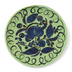 Amalfi Dessert Plate Green - 9.1" Diameter with intricate floral design, handcrafted ceramic finish.
