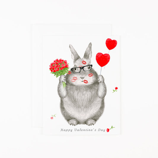 Love Bunny Valentines Card - Greeting Cards by Carlyle Avenue