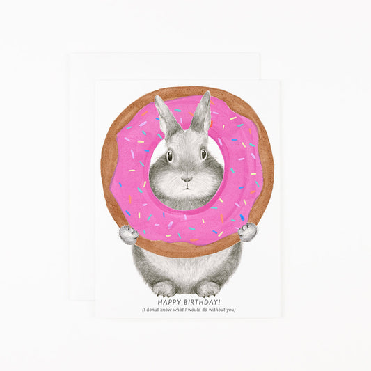 Bunny Donut Birthday Card - Greeting Cards by Carlyle Avenue