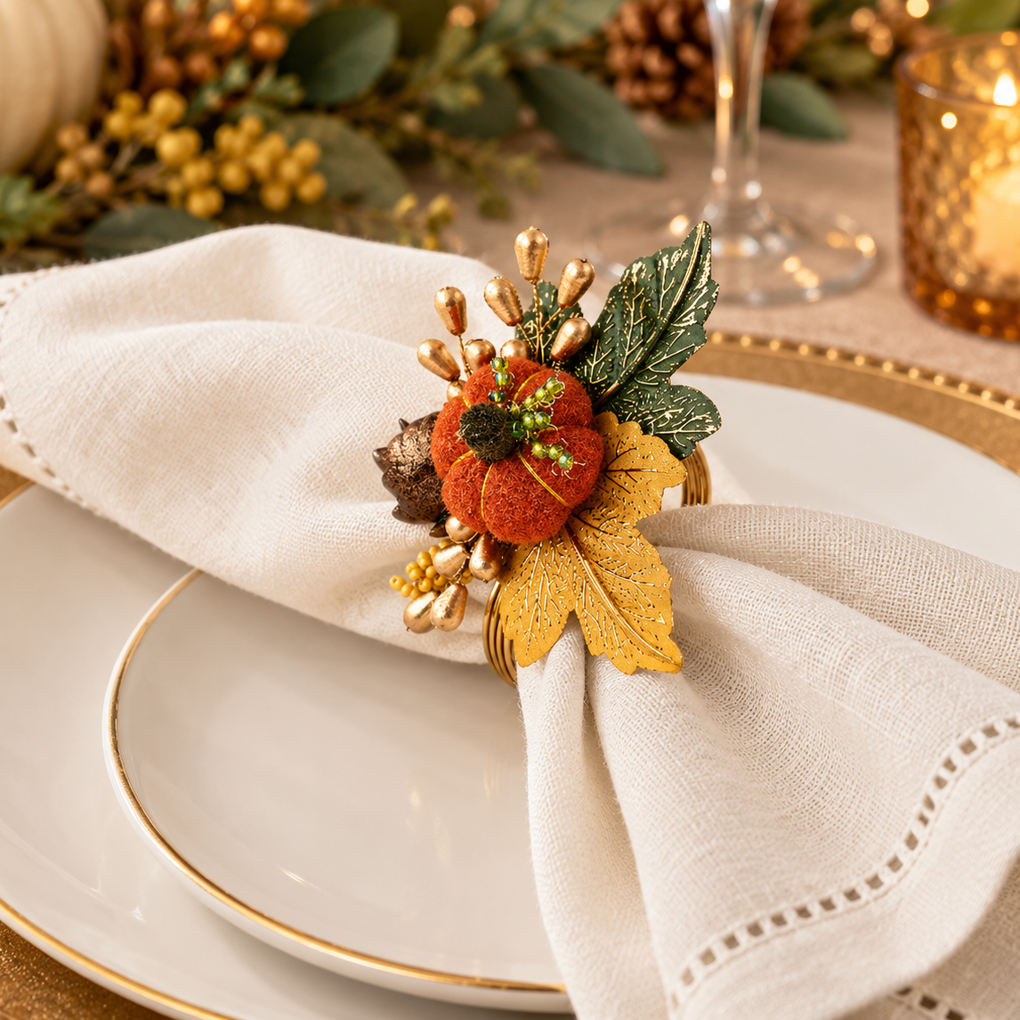 fall tablescape napkin ring