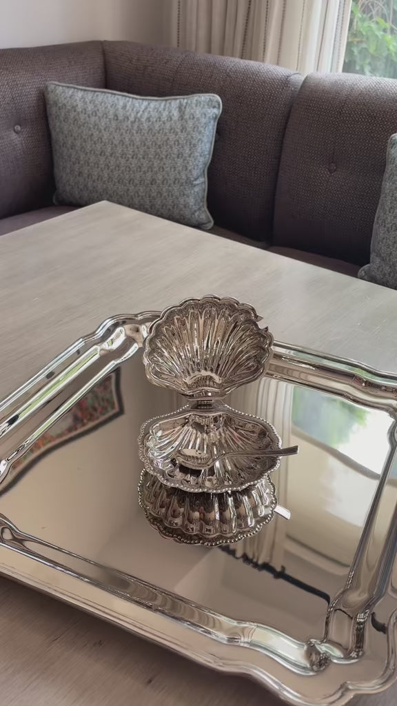 Alsace Elegant Brass Tray - Polished Nickel