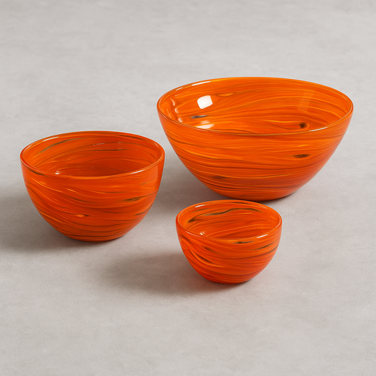 Delphine Glass Bowl - Multi Orange